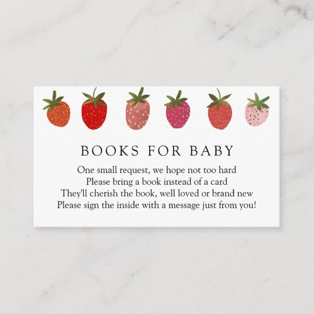 Berry Sweet Strawberry Books for Baby insert card (Front)
