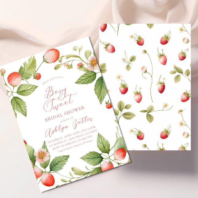 Berry Sweet Strawberry Bridal Shower Invitation (Creator Uploaded)