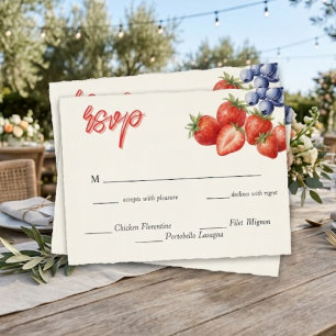 Berry Sweet Strawberry Bridal Shower RSVP Card