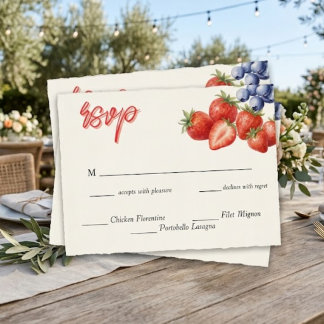 Berry Sweet Strawberry Bridal Shower RSVP Card