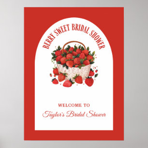 Berry Sweet Strawberry Bridal Shower Welcome Sign