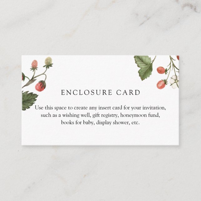 Berry Sweet Strawberry Custom Enclosure Card (Front)