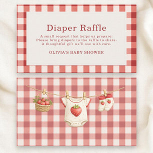 Berry Sweet Strawberry Diaper Raffle Baby Shower Enclosure Card