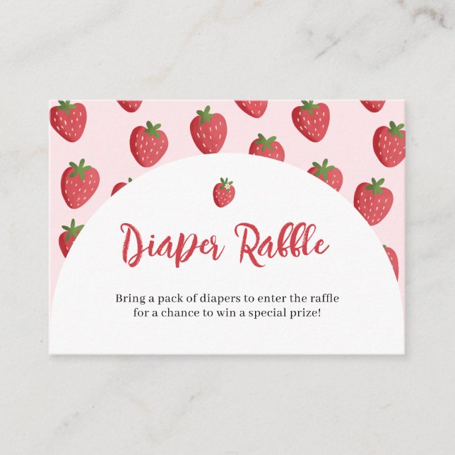 Berry Sweet Strawberry Diaper Raffle Card (Front)