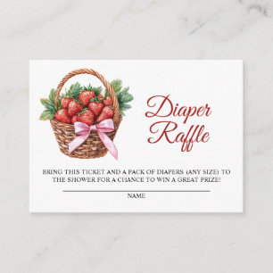 Berry Sweet Strawberry Diaper Raffle Card