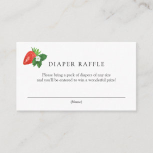 Berry Sweet Strawberry Diaper Raffle Enclosure Card