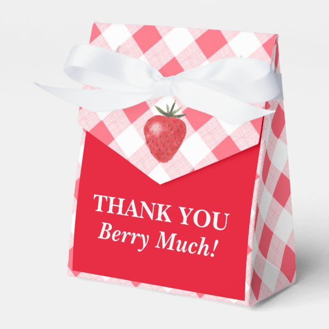 Berry Sweet Strawberry Favour Boxes (Front Side)