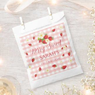 Berry Sweet Strawberry First Birthday Favour Bags