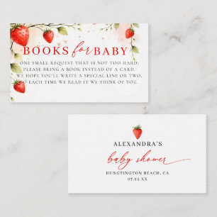 Berry Sweet Strawberry Garden Books Baby Shower Enclosure Card
