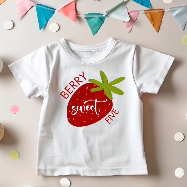 Berry Sweet strawberry kids birthday Toddler T-Shirt (Creator Uploaded)