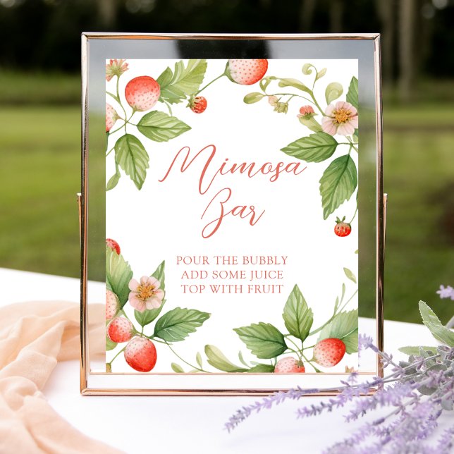 Berry Sweet Strawberry Mimosa Bar Sign (Creator Uploaded)