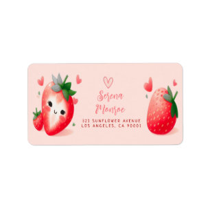 Berry Sweet Strawberry Party Return Address Label