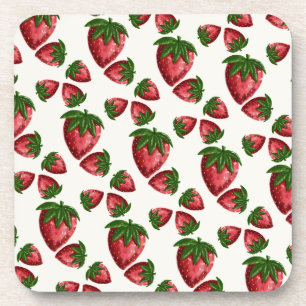 Berry Sweet Strawberry Pattern Coaster
