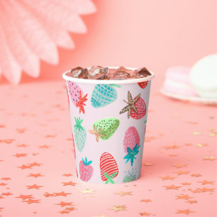 Berry Sweet Strawberry pattern Paper Cups