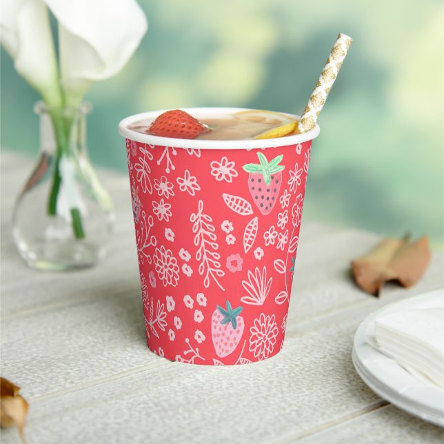Berry Sweet Strawberry pattern Paper Cups (Insitu)