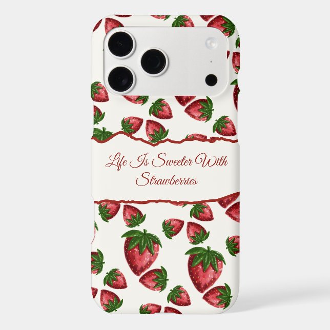 Berry Sweet Strawberry Pattern Phone Case (Back)