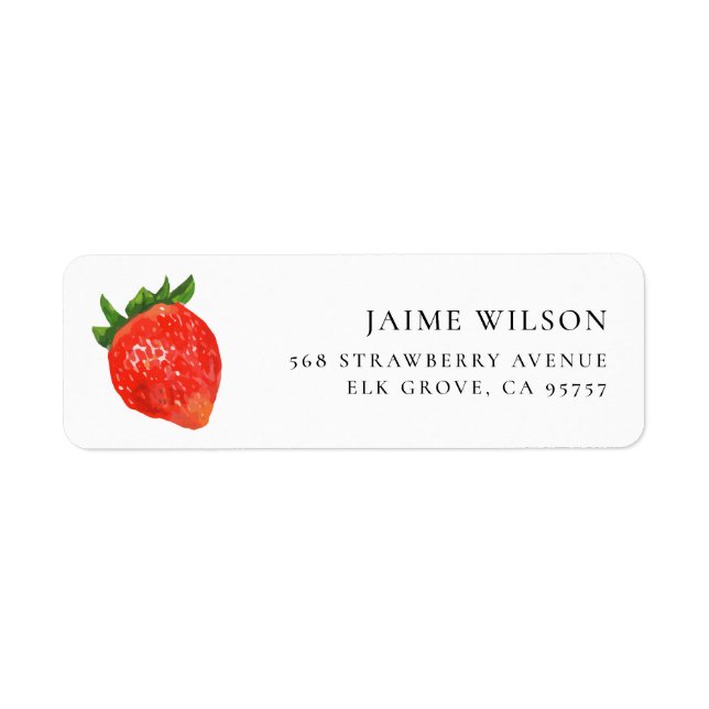 Berry Sweet Strawberry Personalised Return Address (Front)