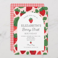 Berry Sweet Strawberry Pink Berry First Birthday