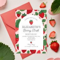 Berry Sweet Strawberry Pink Berry First Birthday