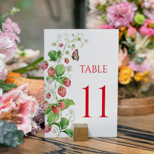 Berry Sweet Strawberry Table Number