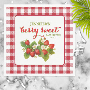 Berry Sweet Strawberry Theme Baby Shower Napkin