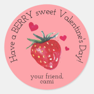 Berry Sweet Strawberry Valentine Sticker