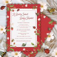 Berry Sweet Strawberry Watercolor Baby Shower