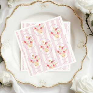 Berry Sweet Strawberry Whimsical Baby shower Napkin