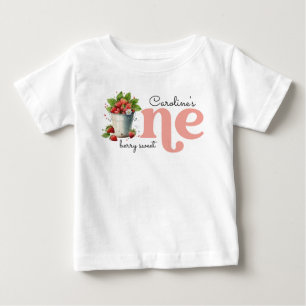 Berry Sweet Strawbery Baby Girl 1st Birthday Party T-Shirt