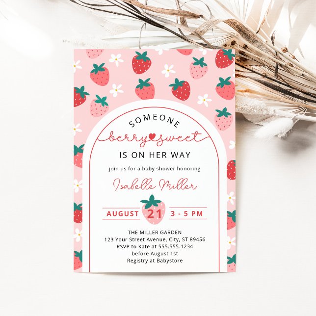 Berry Sweet Summer Girl Baby Shower Invitation (Creator Uploaded)