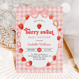 Berry Sweet Summer Strawberry Baby Shower Invitation