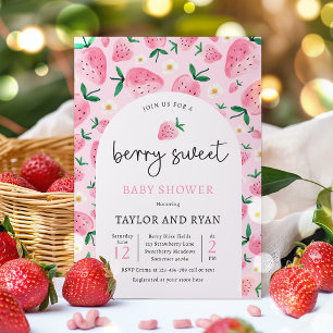Berry Sweet Summer Strawberry Baby Shower Invitation