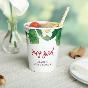 Berry Sweet Summer Strawberry Baby Shower Paper Cups