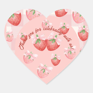 Berry Sweet Thank You Favour Stickers Strawberry