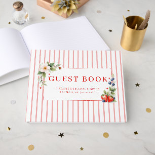 Berry Sweet Theme Strawberry Stripes Bridal Shower Guest Book