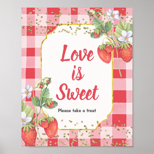Berry Sweet Watercolor Love is Sweet Sign (Front)