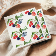 Berry Sweet Watercolor Red Blue Baby Shower