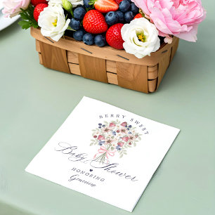 Berry Sweet Wild Berry Floral Bouquet Baby Shower Napkin