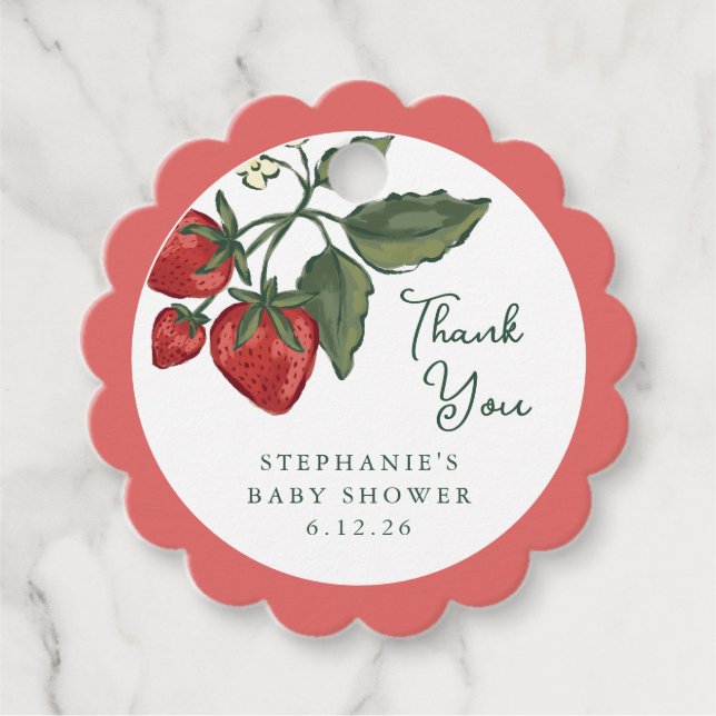 Berry Theme Baby Shower Thank You Gift Tag (Front)