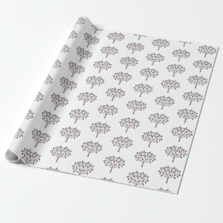 berry tree design wrapping paper