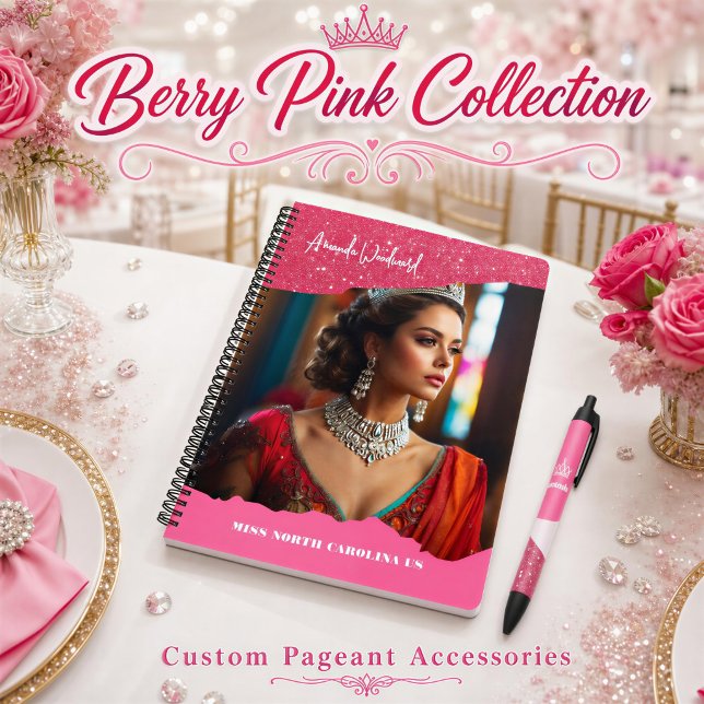 Berry Twisted Crowning Pageant Planner (Prepare for your pageant and never miss an event with this custom planner for pageants in Berry Pink)