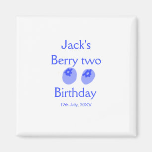Berry two birthday blue berry add name date kids r magnet