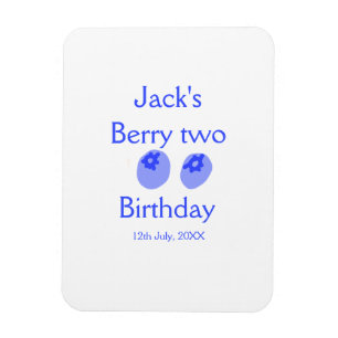 Berry two birthday blue berry add name date kids r magnet