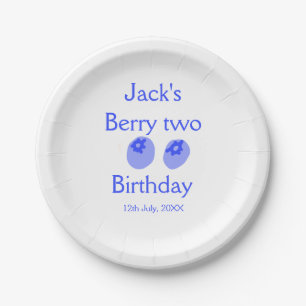 Berry two birthday blue berry add name date kids r paper plate