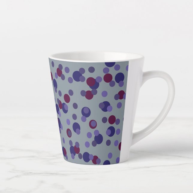 Berry, Violet and Purple dots Latte Mug (Right)