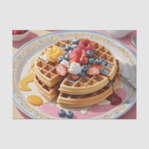 Berry Waffle Breakfast Plate Tissue Paper