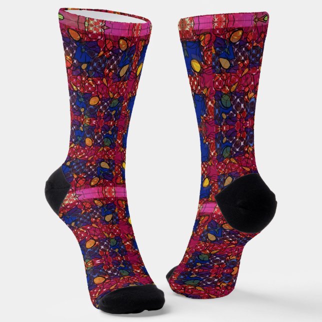 Berry Wall Socks (Angled)