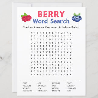 Berry Word Search Game