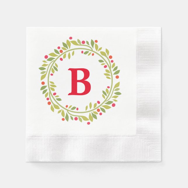 Berry Wreath Napkins (Front)