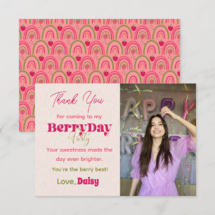 BerryDay Party - birthday Flat Thank You Card